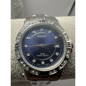 Pulsar VX82-X384 Ladies Watch New Battery 25MM 7" Silver Tone‎ D2